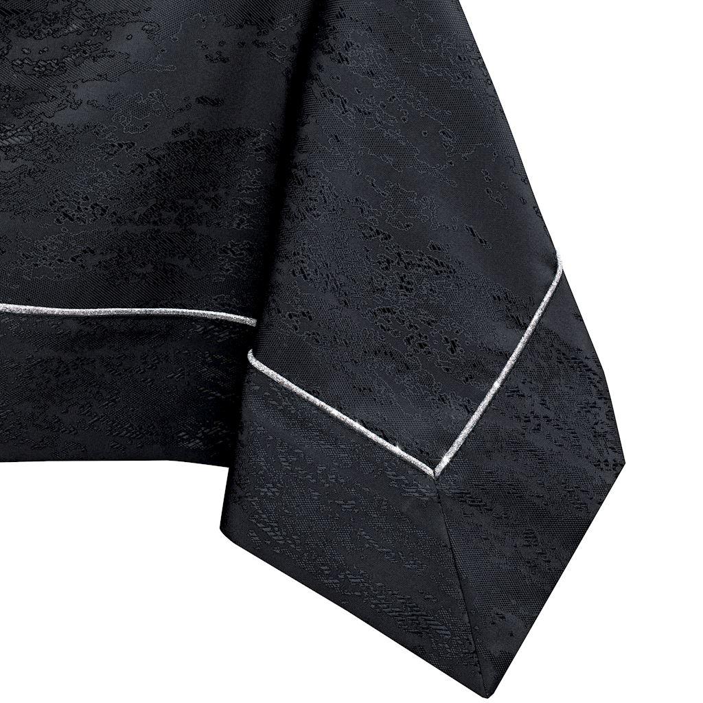 Dug i polyester - AmeliaHome Vesta, sort, præget, 140×240 cm billede