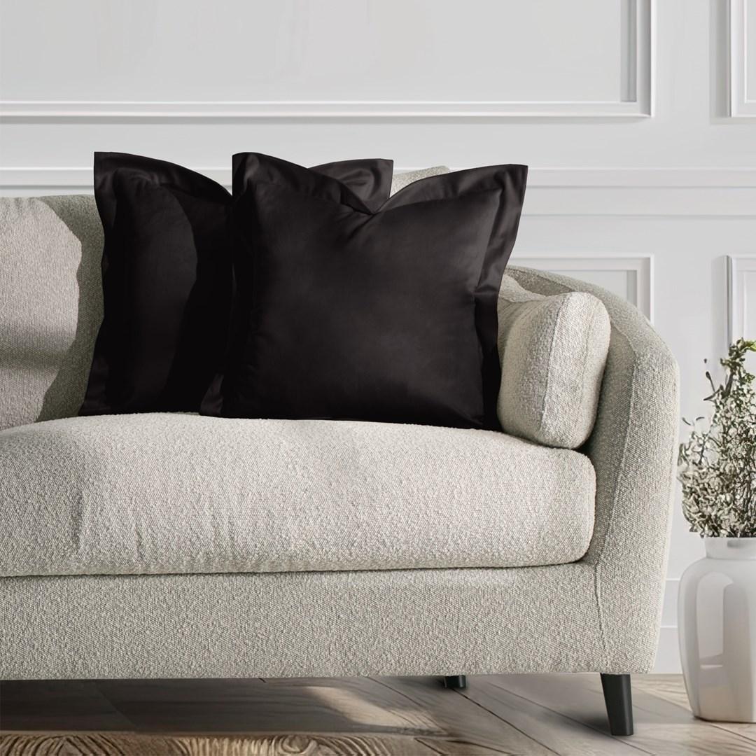 Pudebetræk 45x45 cm fløjl - sort, sæt af 2 - AmeliaHome billede