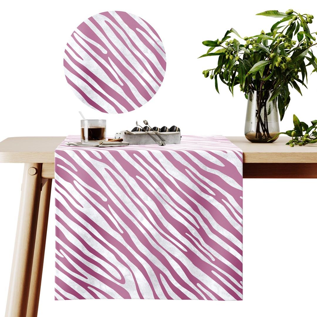 Bordløber AmeliaHome Fun - hvid/lyserød, trykt dyremotiv, 40×140 cm billede