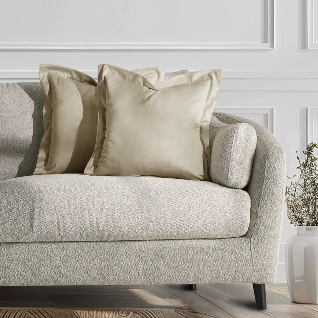 Pudebetræk fløjl 45x45 cm - beige - AmeliaHome (2 stk.) billede
