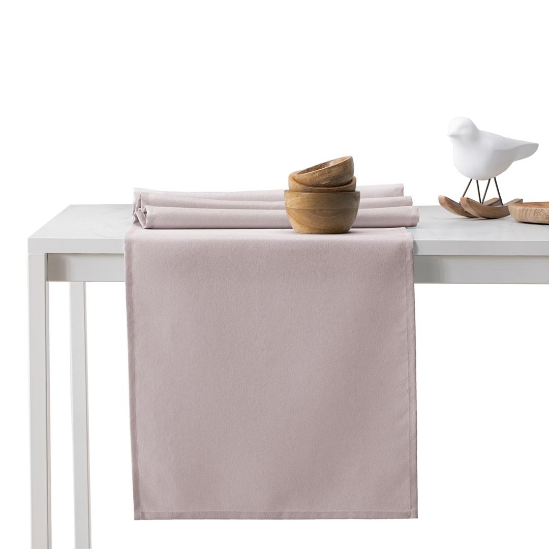 Dug AmeliaHome Empire - pudderlyserød, glat, 115×180 cm + bordløber 30×180 cm billede