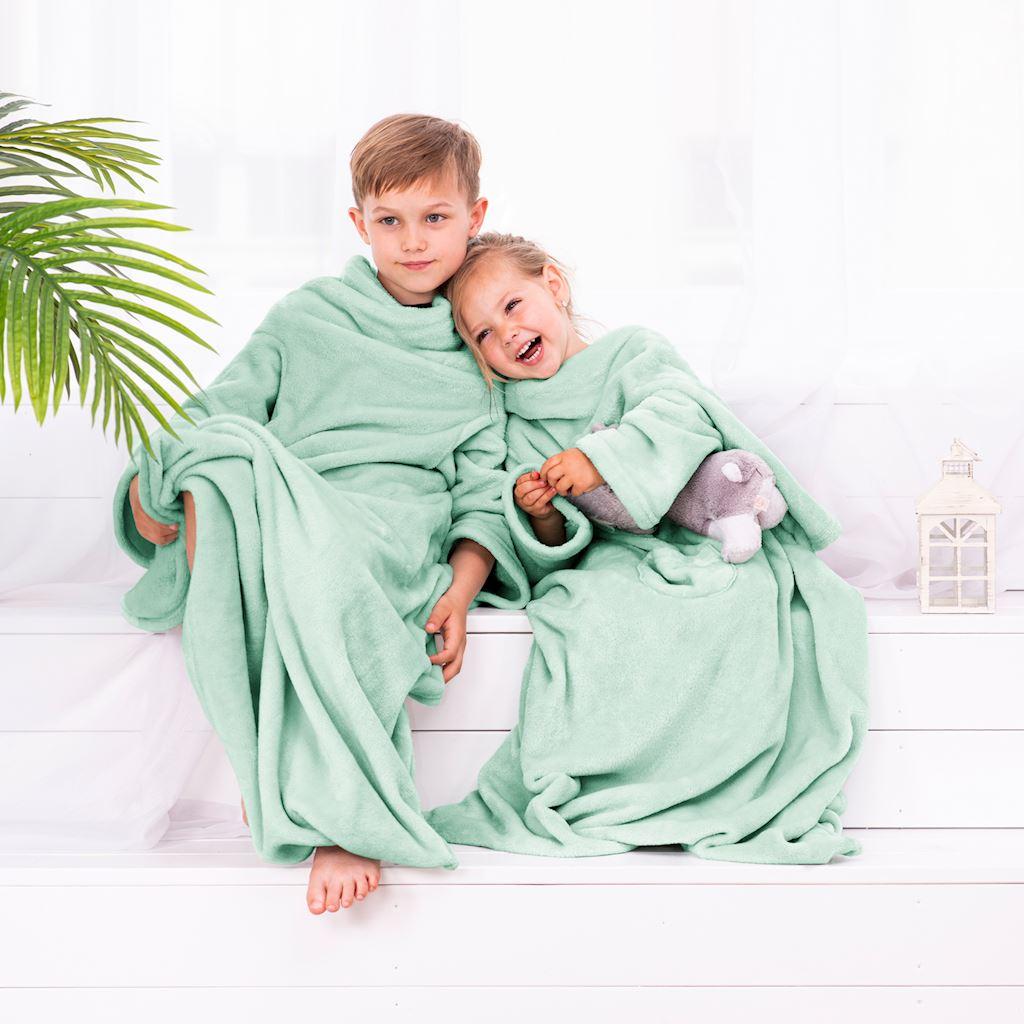 Sengetæppe til børn DecoKing Lazykids - mintgrøn, 90×105 cm billede