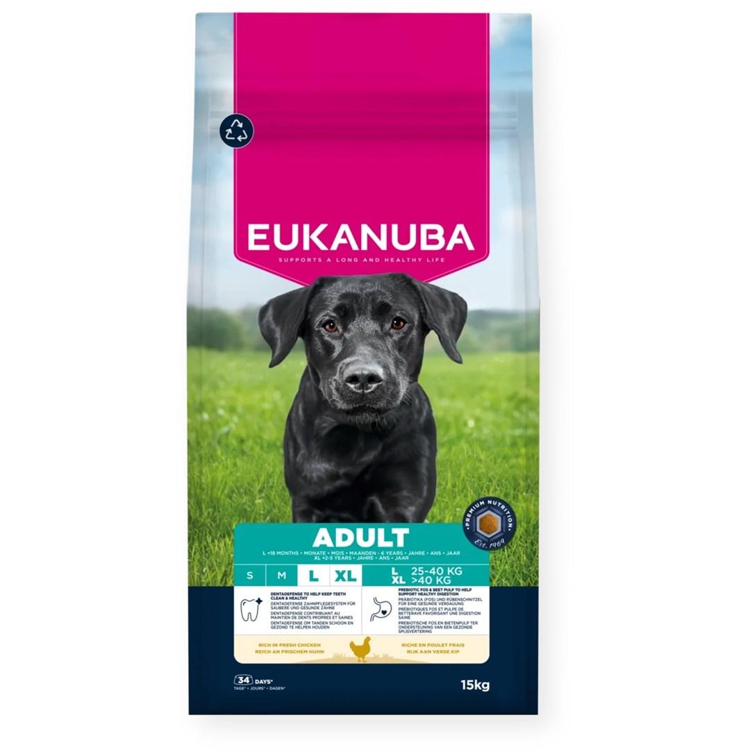 Hundefoder til voksne hunde – EUKANUBA Adult L/XL med kylling 15 kg billede