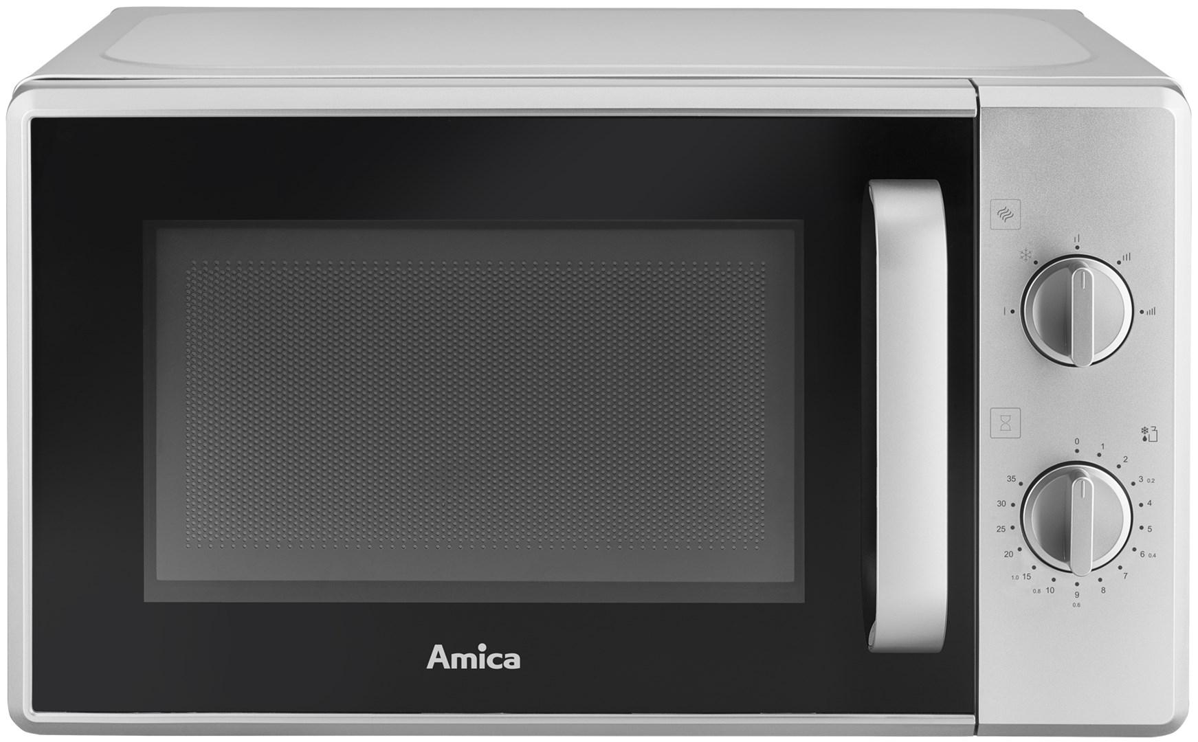 Mikrobølgeovn bordmodel Amica AMMF20M1S - 20 l, 700 W, sølv billede