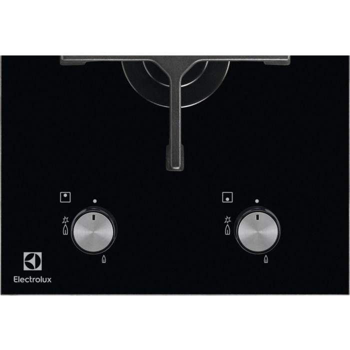 Indbygningskogeplade gas – Electrolux EGC3322NVK, 2 zoner, sort glas billede