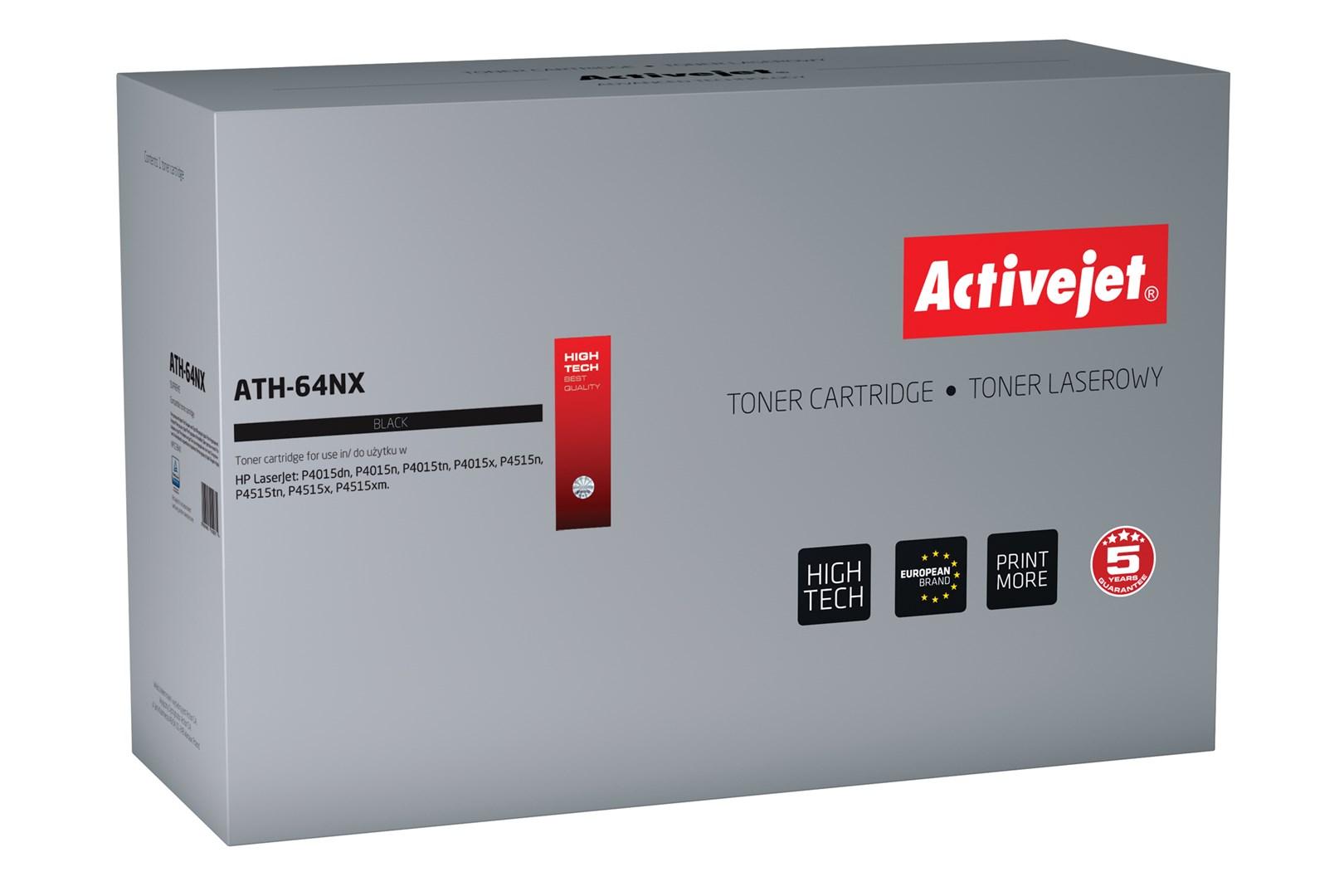 Toner til HP 64X (CC364X) - Activejet ATH-64NX, sort, 24.000 sider billede