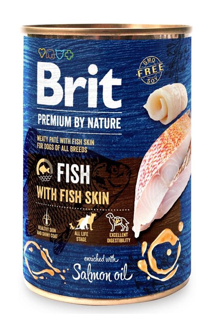 Hundefoder vådfoder Brit Premium by Nature – Fisk med fiskehud, 400 g billede
