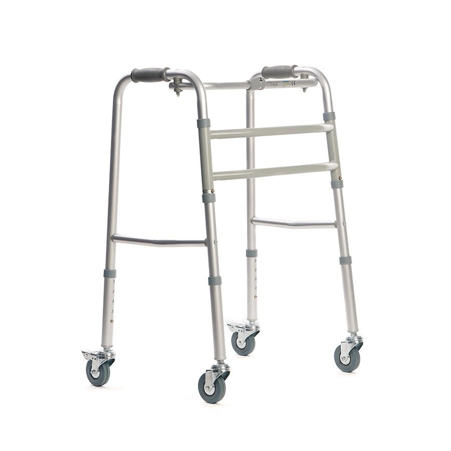 Rollator med 4 hjul VITEA CARE – sammenklappelig gangramme, alu, grå billede