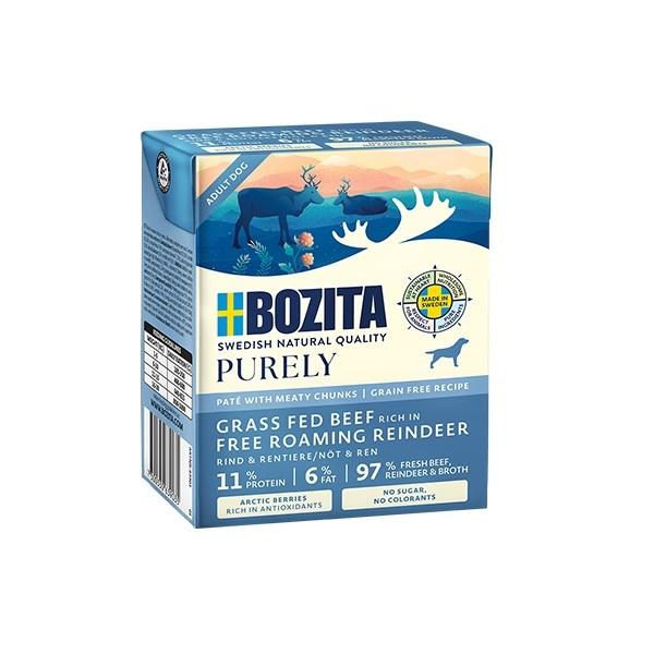 Hundefoder vådfoder BOZITA Purely paté med okse & rensdyr 370 g billede