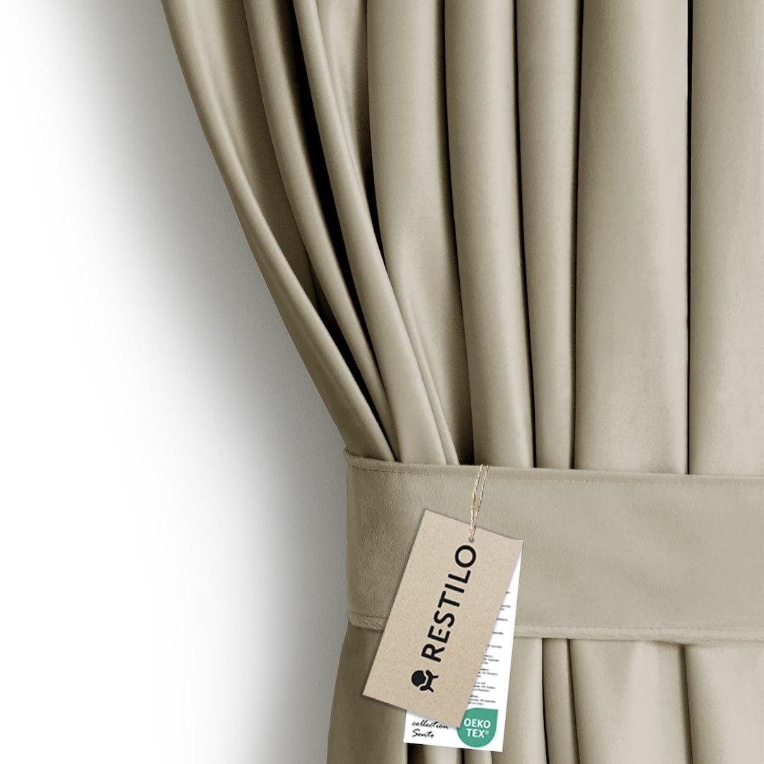 Mørklægningsgardin fløjl 140x270 beige - AmeliaHome billede