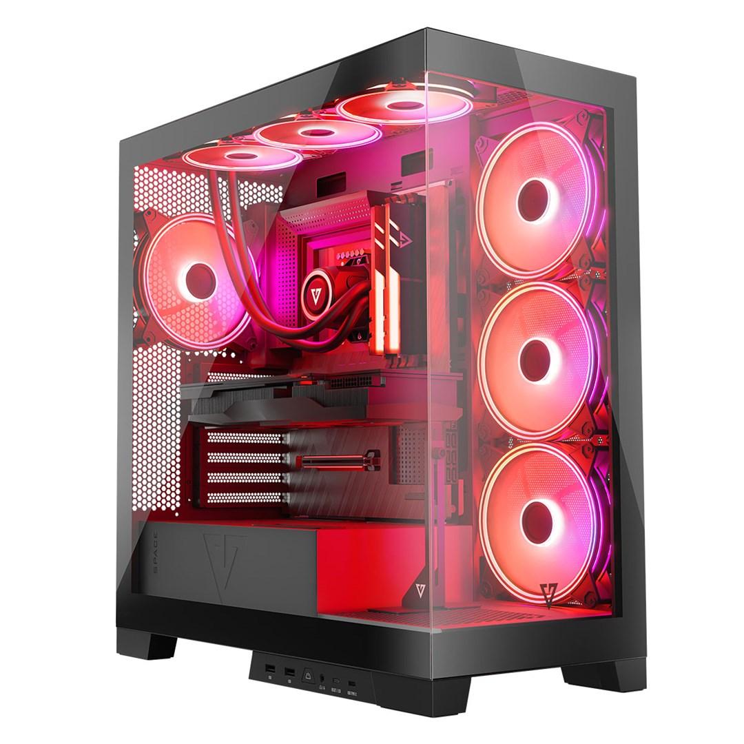 PC kabinet MODECOM Volcano SPACE APEX ARGB – Midi Tower, USB 3.0 x2, USB-C billede