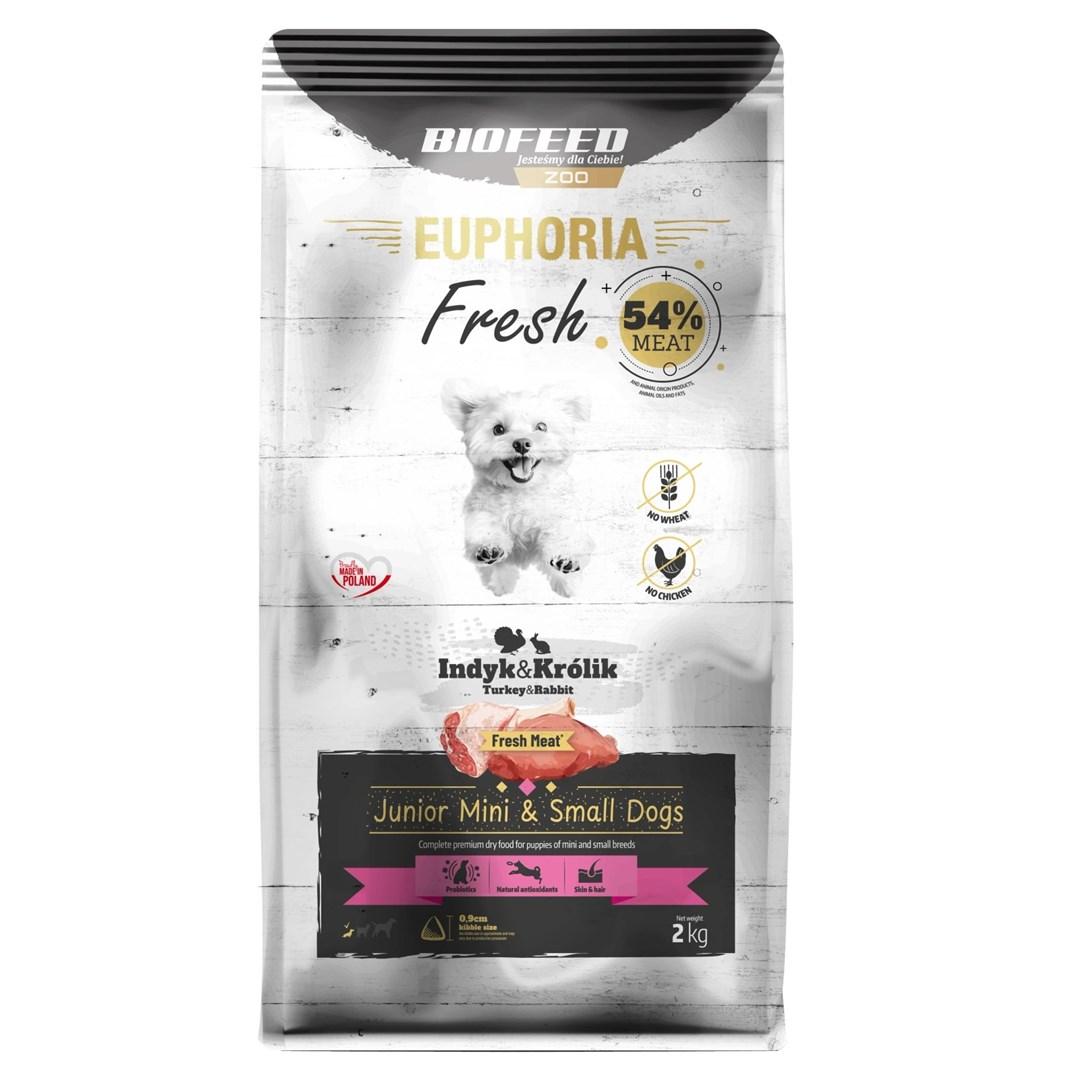 Hundefoder tørfoder BIOFEED Euphoria Fresh Junior Mini & Small – kalkun med kanin, 2 kg billede