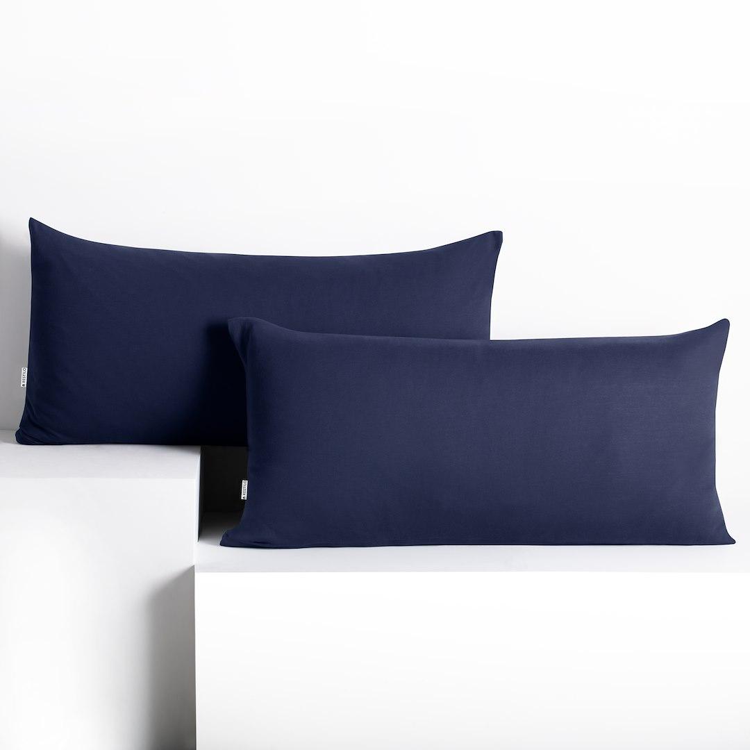 Pudebetræk 40x80 jersey - DecoKing Amber, marineblå, klassisk stil billede