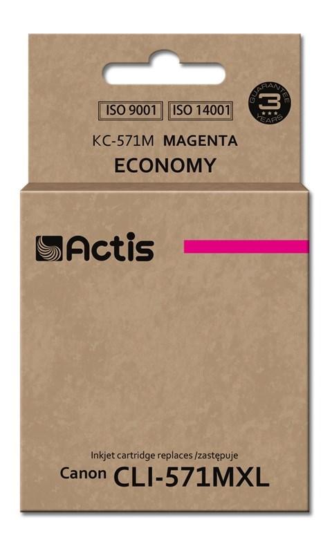 Blækpatron til Canon – Actis KC-571M, magenta, standard, 12 ml billede
