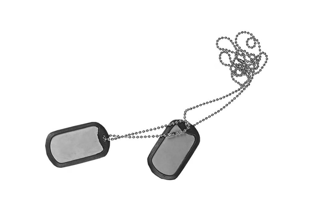 Nøglering med dog tag i rustfrit stål - Helikon, sort/sølv billede