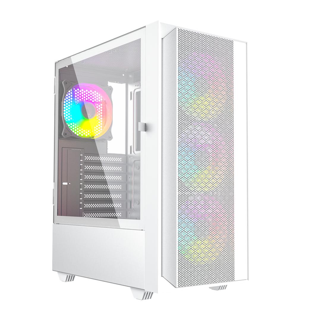 PC kabinet Gembird Fornax 4000W ARGB Midi Tower - hvid billede