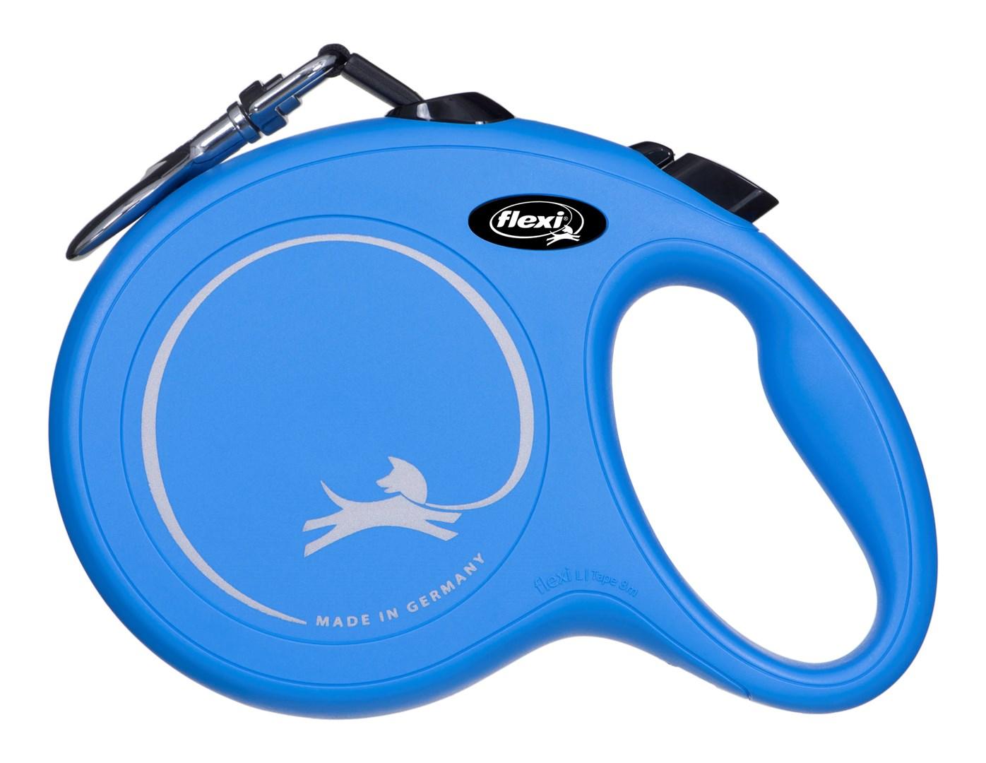 Hundesnor med rulle – flexi New Classic, 8 m, blå (L) billede