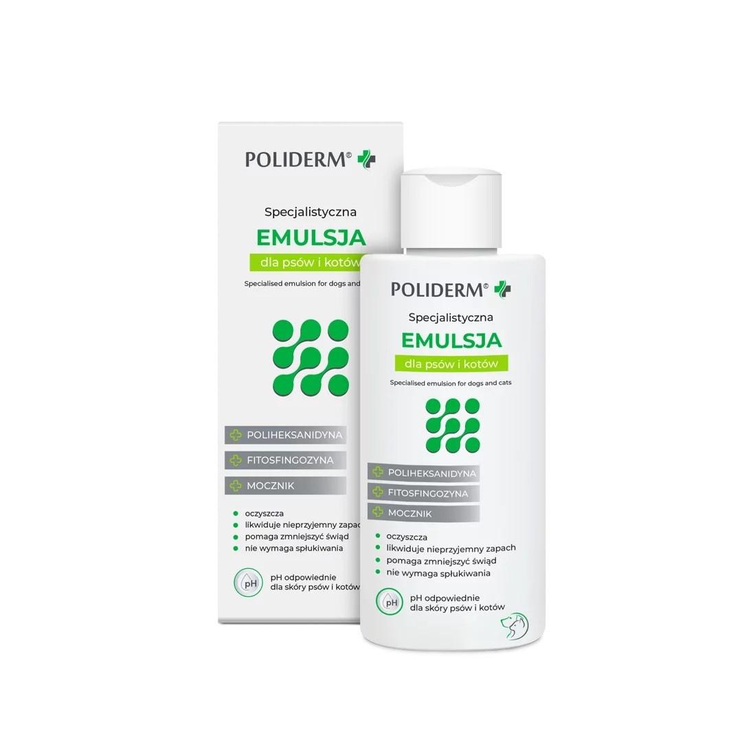 Kattesupplement og pelspleje - JM Sante Poliderm emulsion til hunde og katte, 140 ml billede