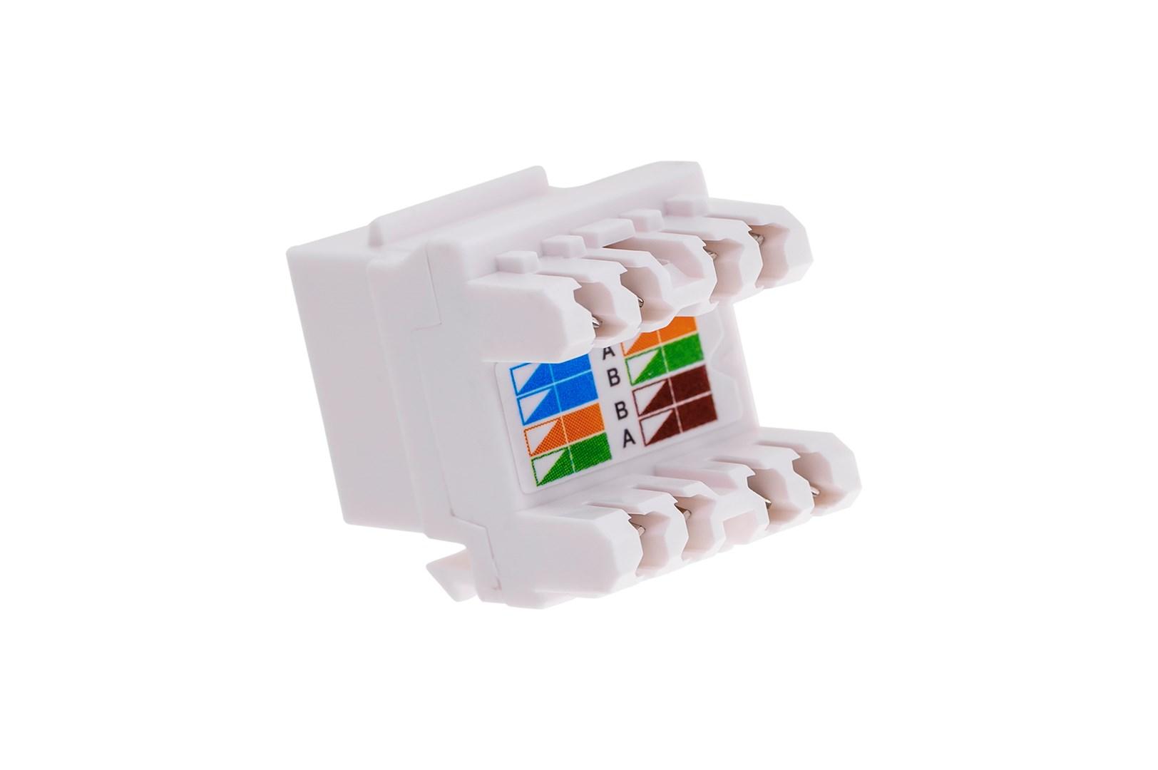 RJ45 netværkskonektor Cat 5e – Q-LANTEC, hvid billede
