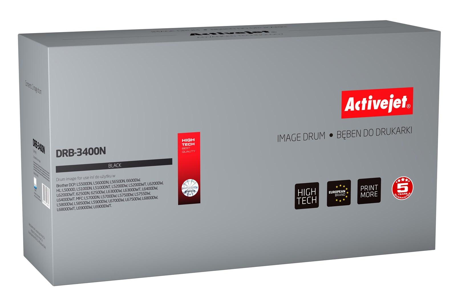 OPC-tromle Activejet DRB-3400N - kompatibel med Brother DR-3400, sort, 50.000 sider billede