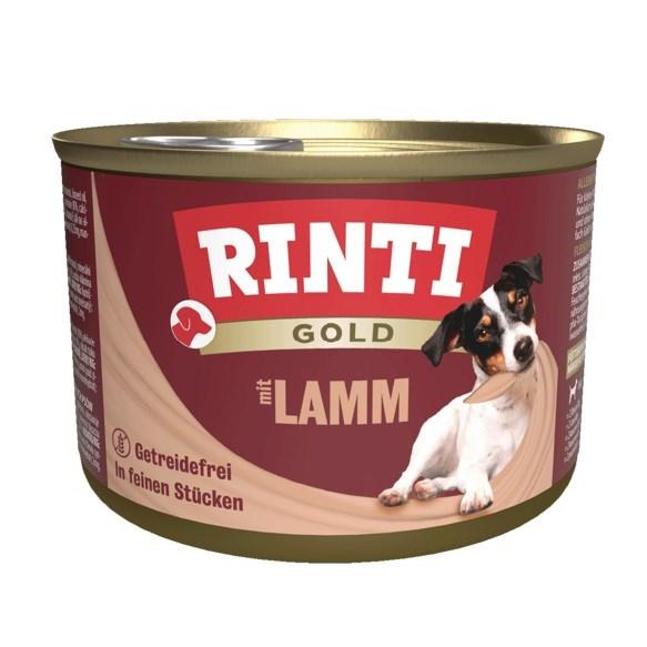Hundefoder vådfoder RINTI Gold Lam 185 g billede