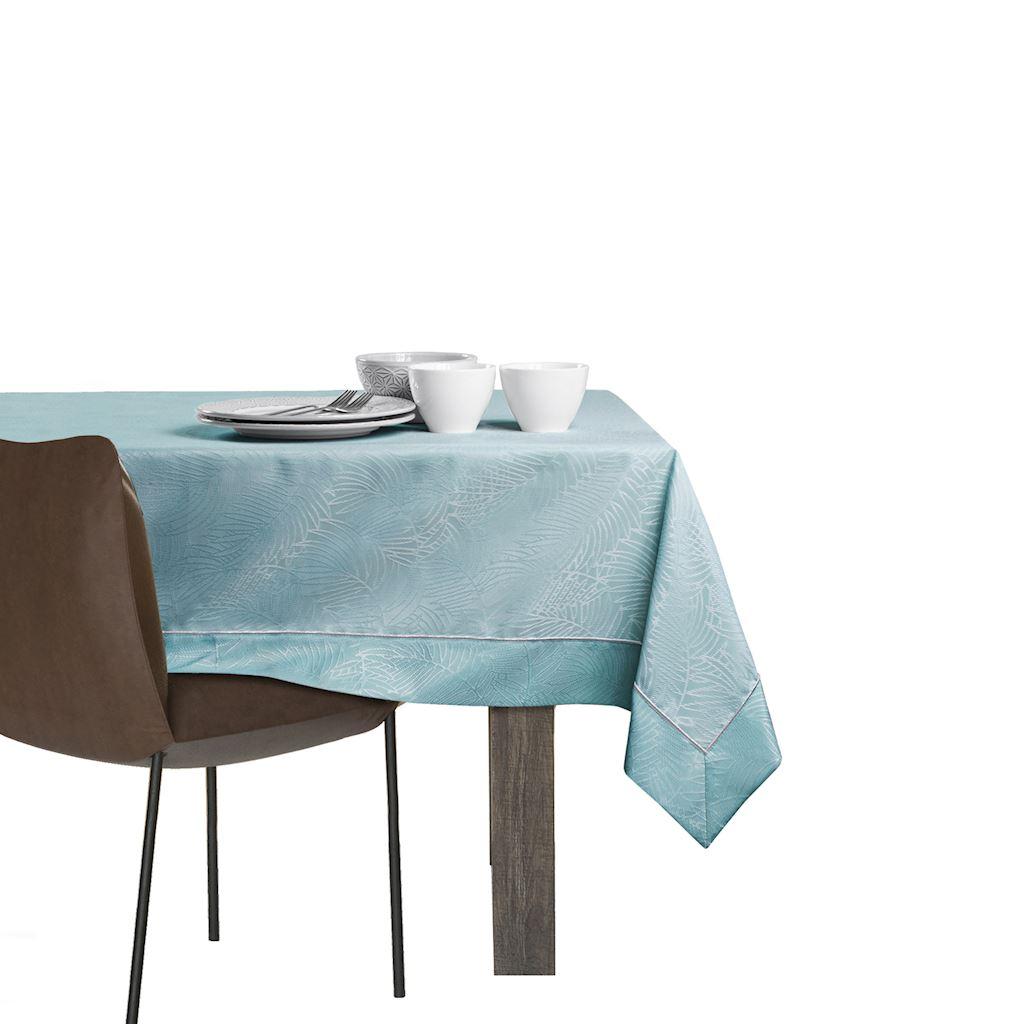 Dug blå 120×260 cm AmeliaHome Gaia - præget plantemønster billede