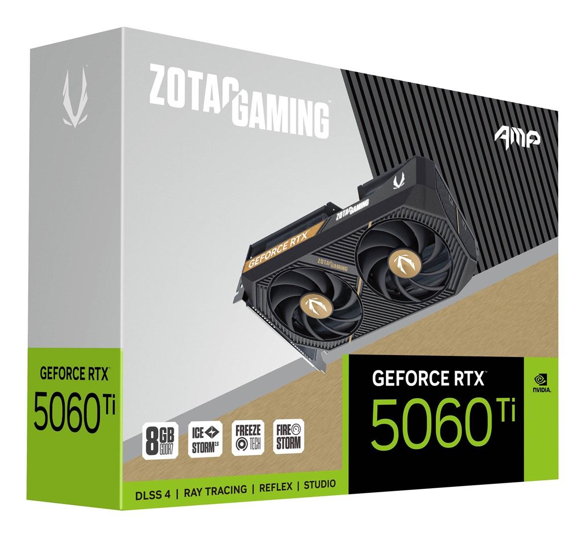 Grafikkort ZOTAC Gaming GeForce RTX 5060 Ti AMP 8 GB GDDR7 billede