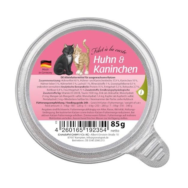 Vådfoder til kat – Fox4Pets GranataPet Filet á la carte Kylling & Kanin 85 g billede