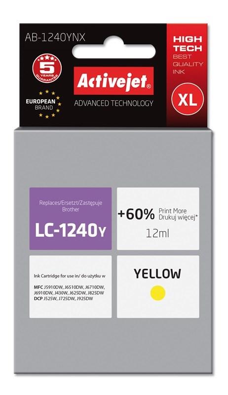 Blækpatron til Brother – Activejet AB-1240YNX, gul, XL, 12 ml billede