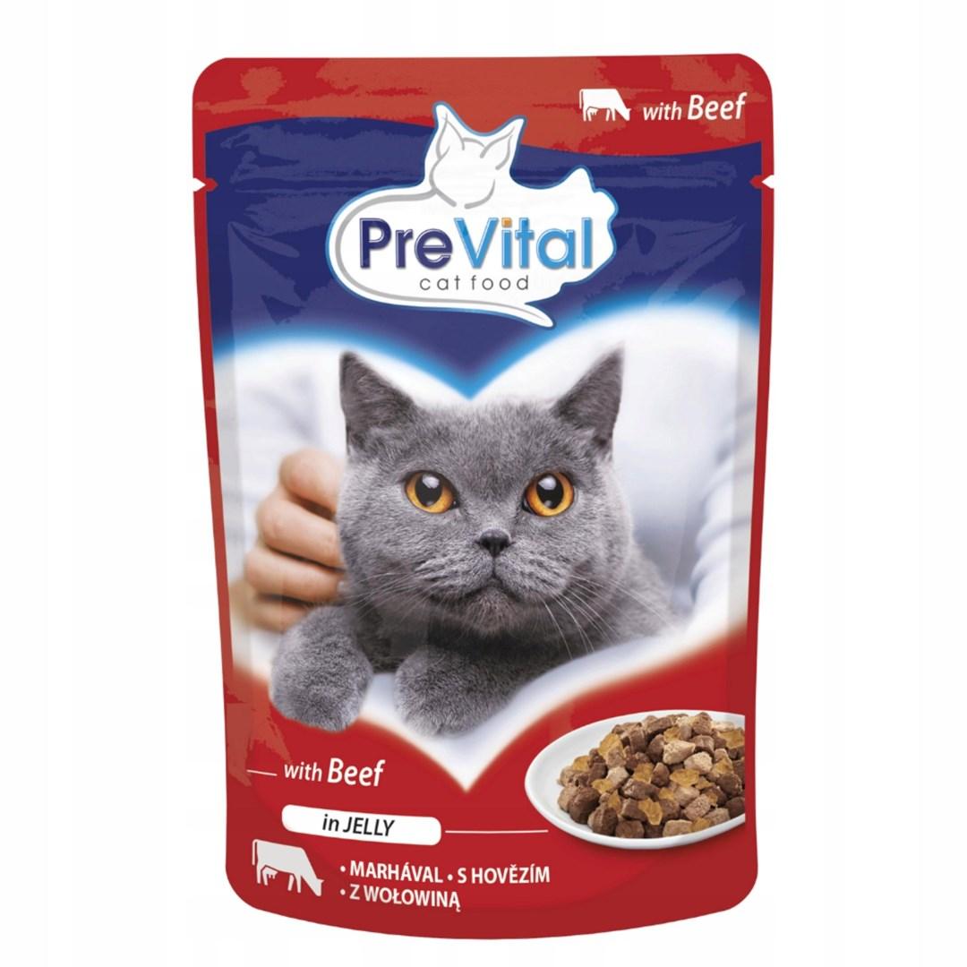 Vådfoder til kat – PREVITAL oksekød i gelé 100 g billede