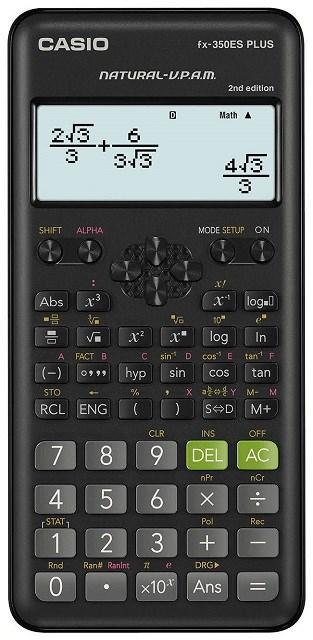 Lommeregner Casio fx-350ES Plus 2 - videnskabelig, sort, 12-cifret