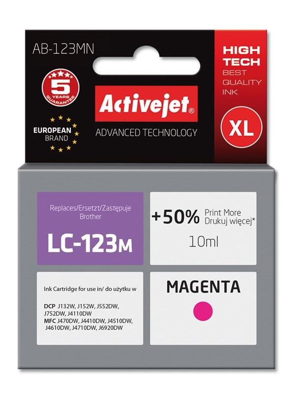 Blækpatron til Brother – Activejet LC123M/LC121M, XL, magenta, 10 ml billede