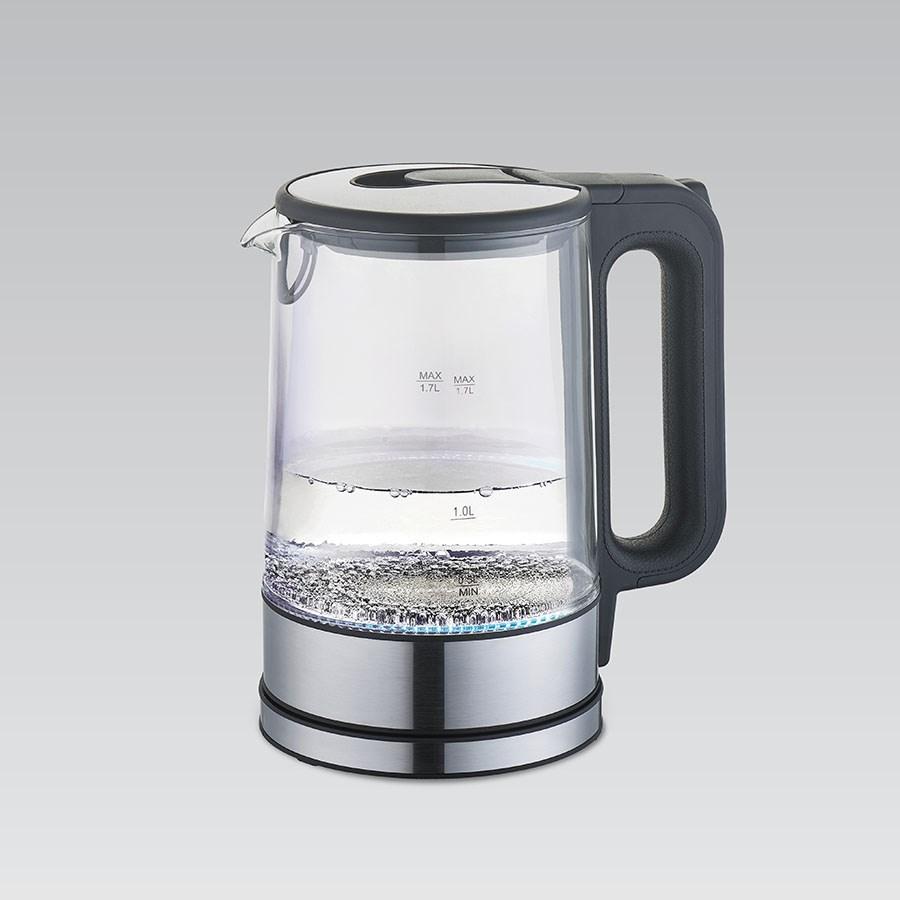 Elkedel 1,7 l – Maestro MR053, glas, 2.200 W (sort/transparent) billede