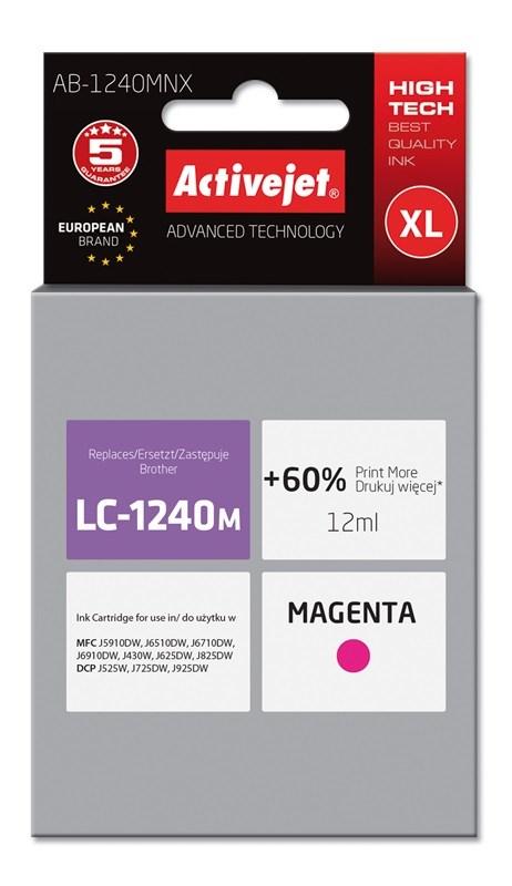 Blækpatron til Brother – Activejet LC1240M/LC1220M, XL, magenta, 12 ml billede
