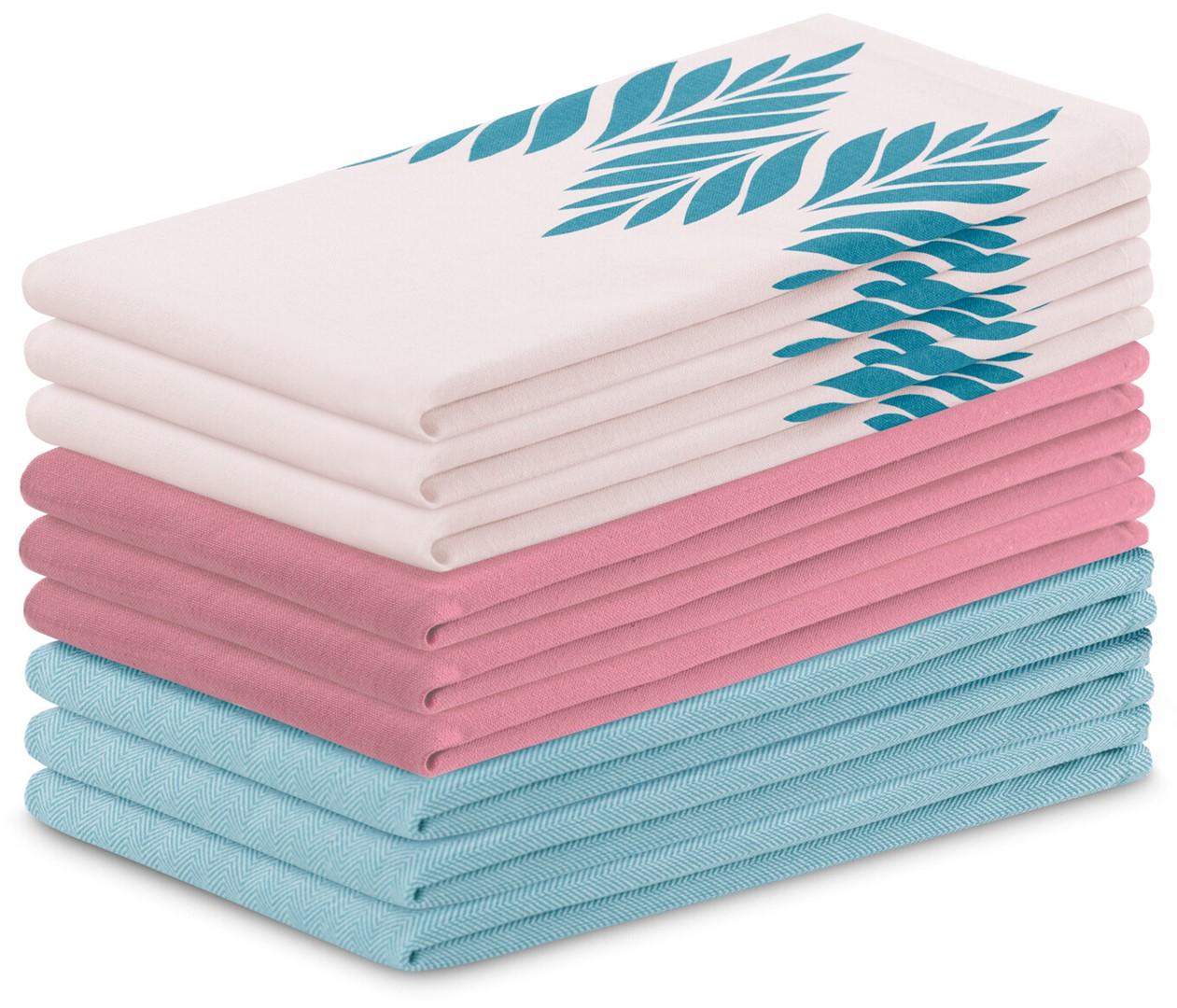 Viskestykker 50×70 cm - AmeliaHome Letty, lyserød/turkis, 9‑pak billede