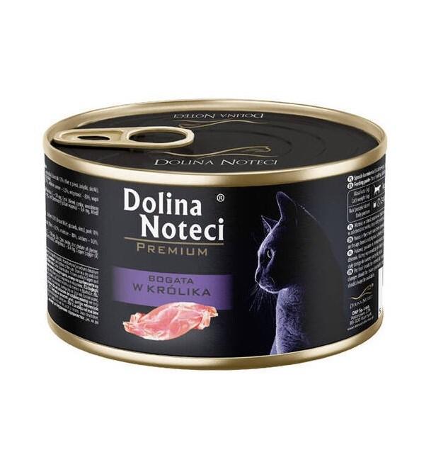 Vådfoder til kat – Dolina Noteci Premium, rig på kanin, 185 g billede
