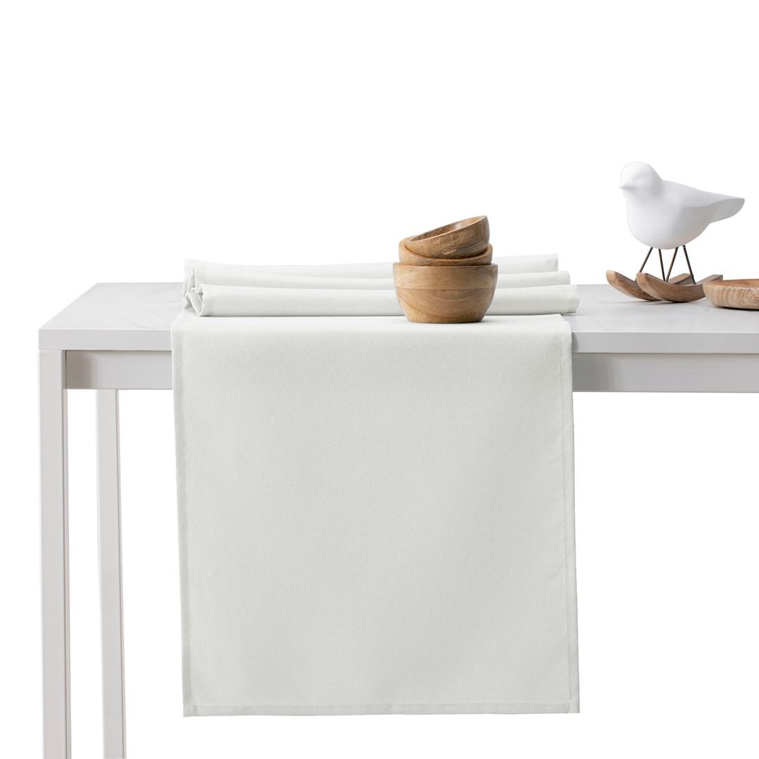 Dug til spisebord AmeliaHome Empire - creme, glat, 115×180 cm + bordløber 30×180 cm billede