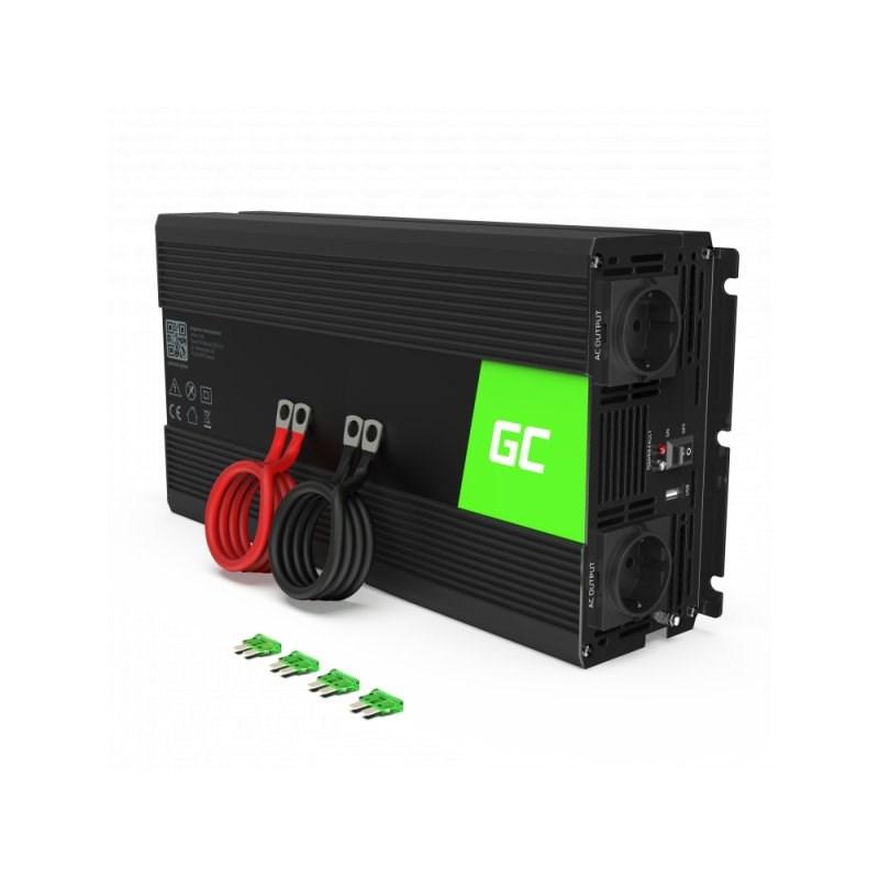 Bil-inverter 24V til 230V 6000 W – Green Cell INV21, sort billede