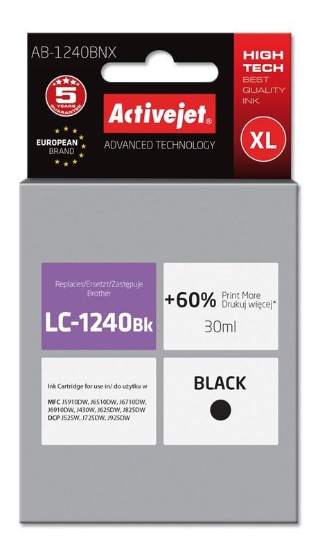 Blækpatron til Brother – Activejet AB-1240BNX, sort, XL, 30 ml (erstatter LC1240BK/LC1220BK) billede