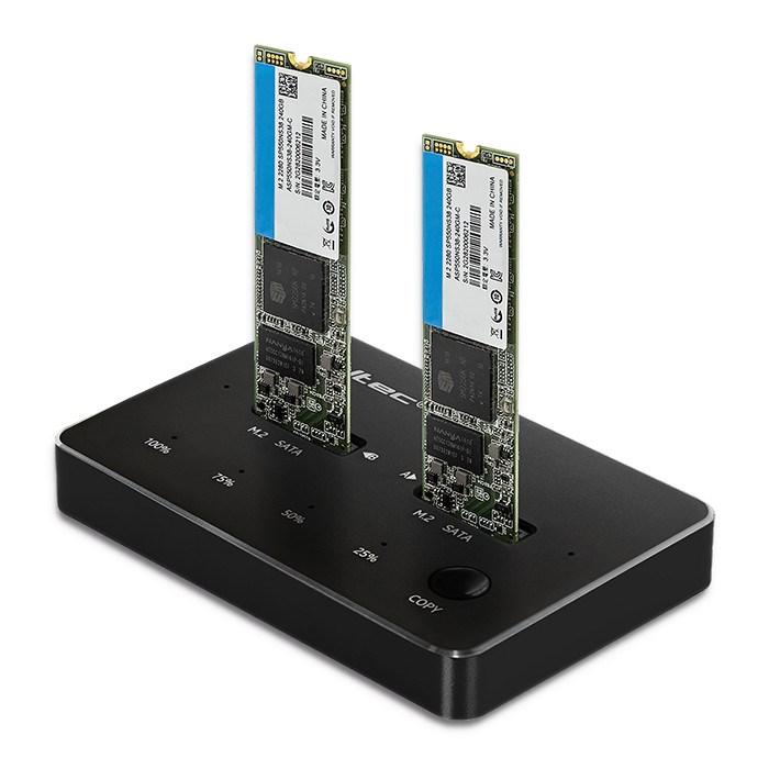 Dockingstation til SSD M.2 SATA – Qoltec 50310, USB-C, 2-disk billede