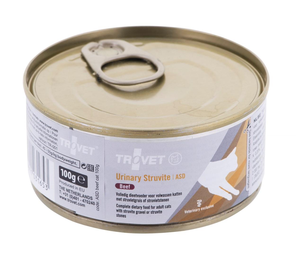 Vådfoder til kat – TROVET ASD Urinary Struvite, oksekød, 100 g billede