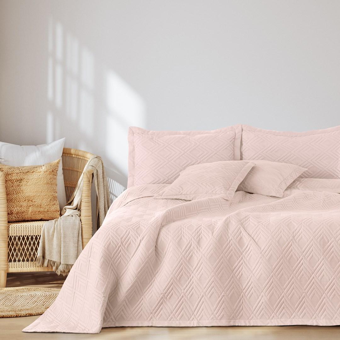Sengetæppe - Amelia Home OPHELIA, pudderlyserød, mikrofiber 170×270 cm billede