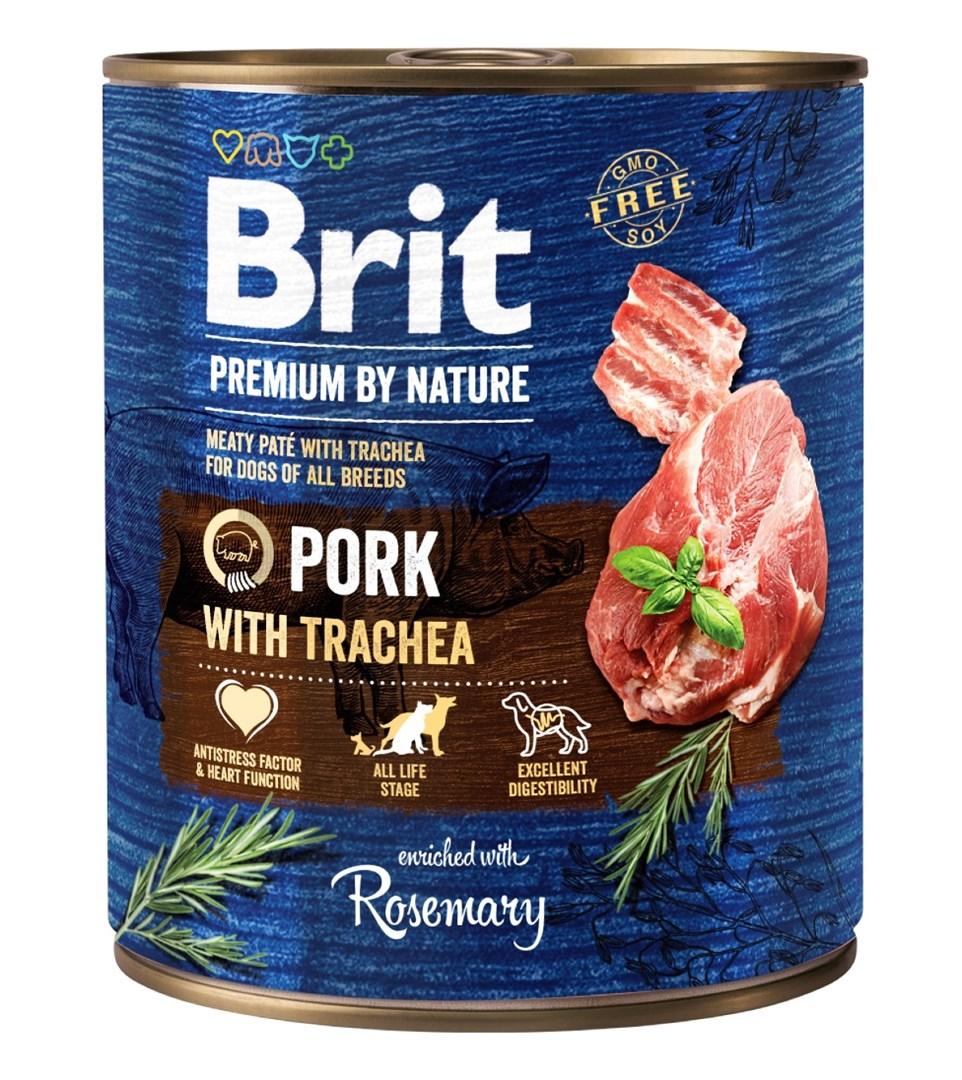 Hundefoder vådfoder Brit Premium by Nature Pork with Trachea 800 g billede
