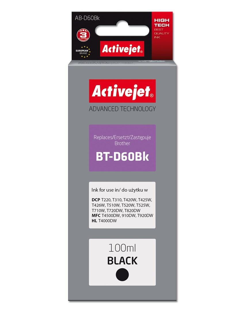 Blækpatron til Brother – Activejet AB-D60Bk, sort, 100 ml (erstatter BT-D60Bk) billede
