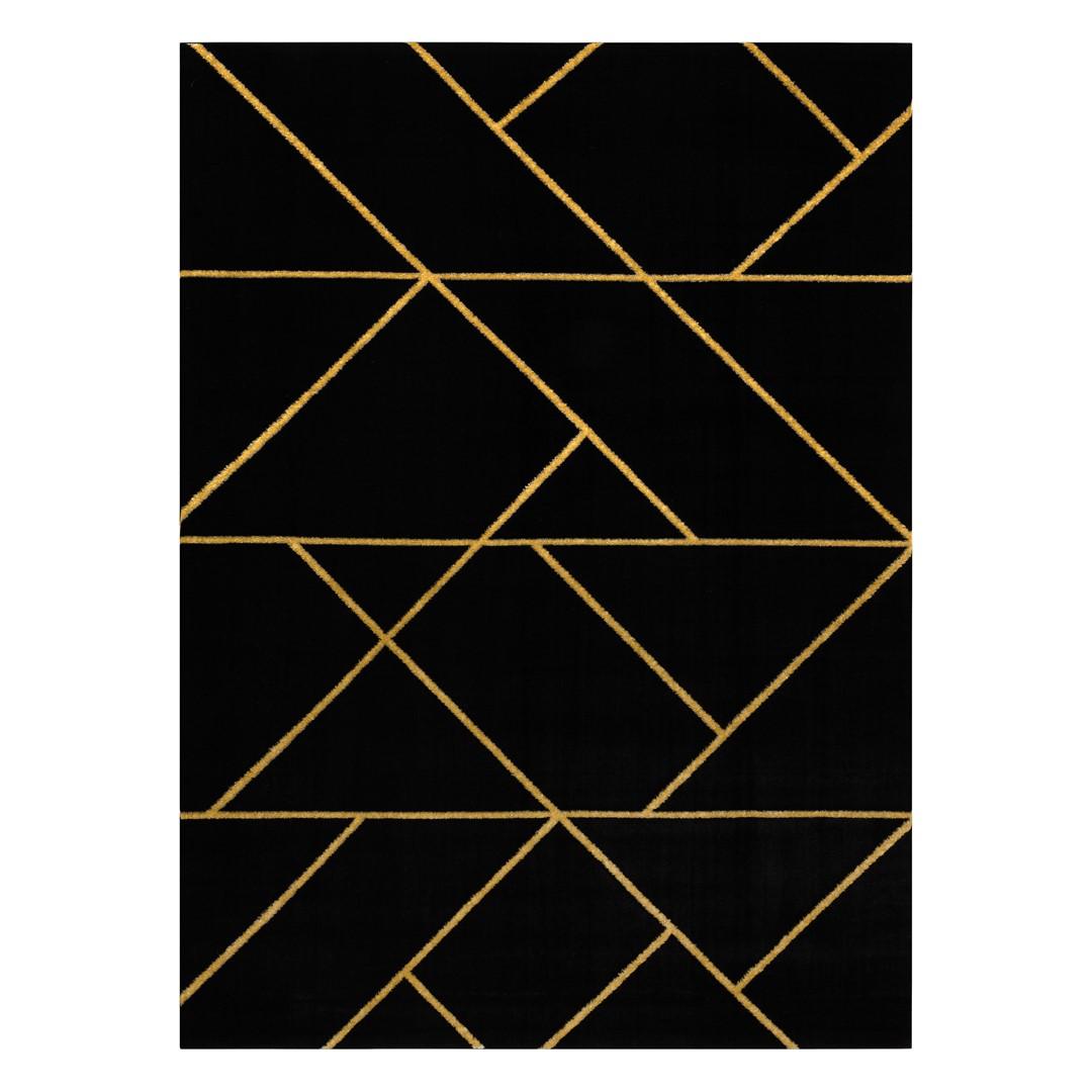 Gulvtæppe sort 160x220 - Hakano Estema Marblegeo billede