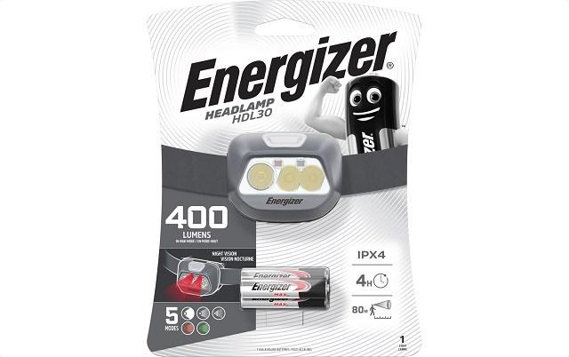 Pandelygte Energizer HDL30 - 400 lm, LED, IPX4, 3×AAA billede