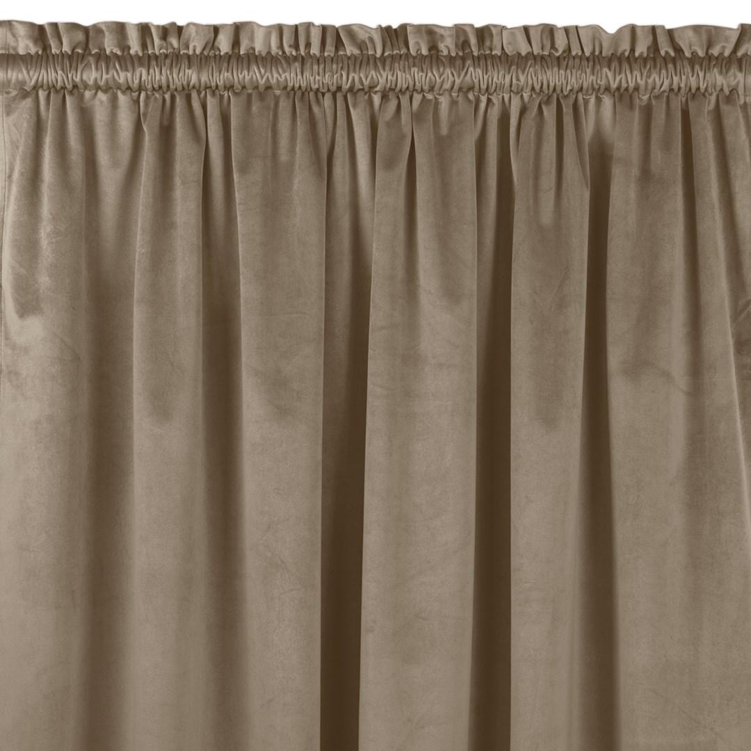 Mørklægningsgardin fløjl 135x245 cm beige - HOMEDE VILA, klassisk, tunnelbånd 5 cm billede