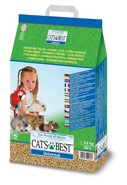 Kattegrus træpiller Cat’s Best Universal 20 l 11 kg billede