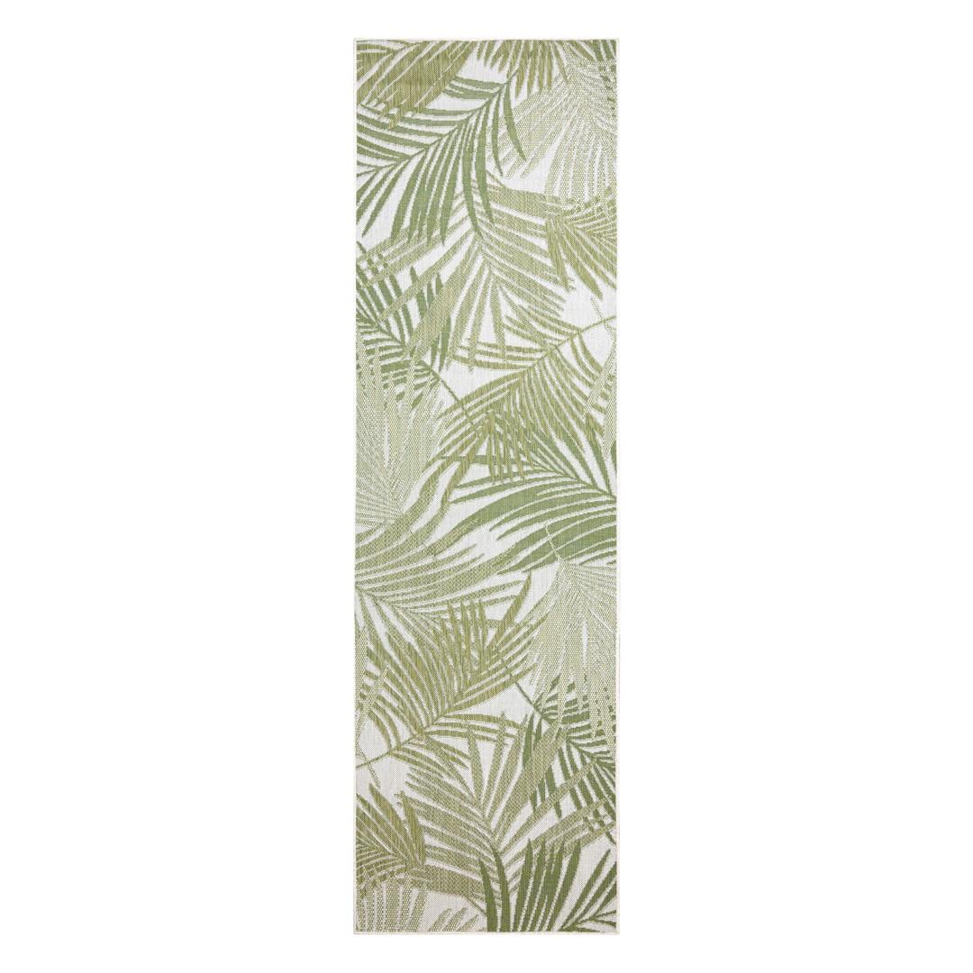 Tæppeløber 60×250 cm creme/grøn - Hakano Vinea Palms billede