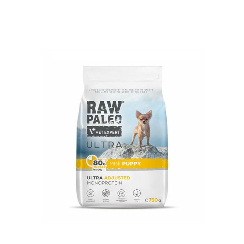 Hundefoder tørfoder VetExpert RAW PALEO Ultra Mini Puppy Kalkun 750 g billede